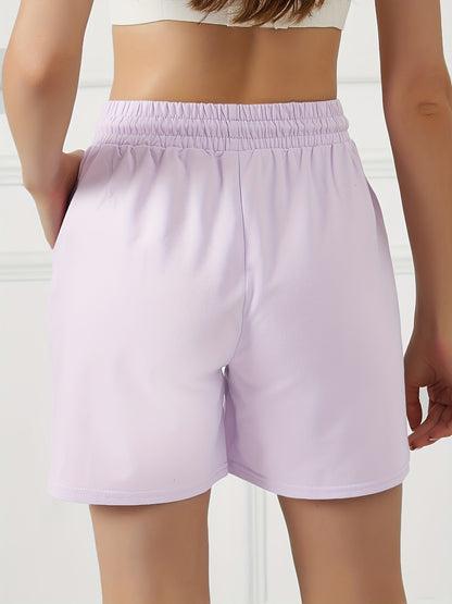 Summer Women'S Casual Shorts with Two Pockets, Drawstring Waist, Suitable for Running, Yoga, And Workouts, Loose And Comfortable, Five-Point Length.