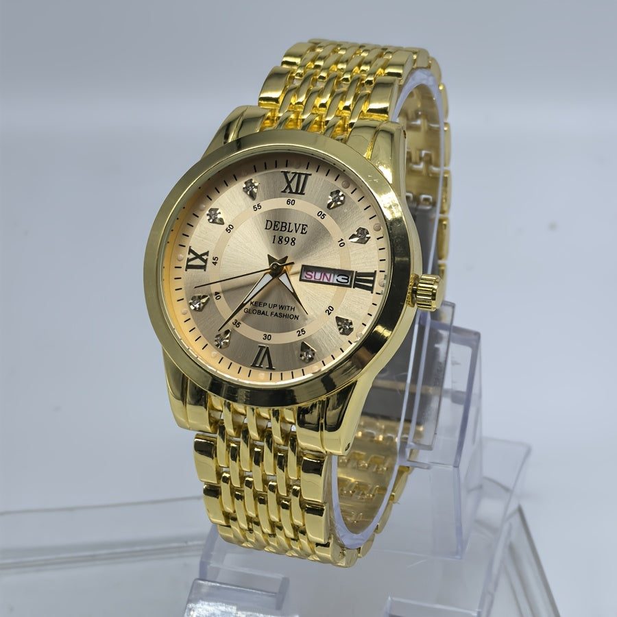 An Ideal Choice For A Birthday Gift, Holiday Gift, Or Gift For A Brand Luxury Night Light Sports Leisure Travel Business Electronic Movement Automatic Commercial Watch, With A New Stainless Steel Strap Men's Quartz Watch Date