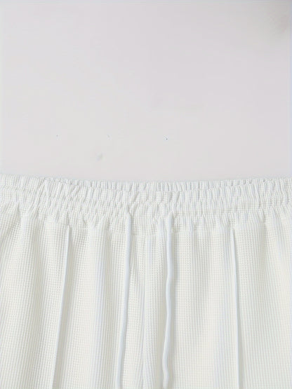 Baseball Collar Jacket and Pants Set in Waffle Fabric