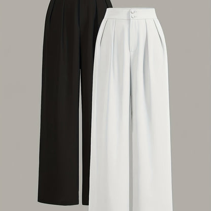 Two-piece Set of High-waisted Wide-leg Pants