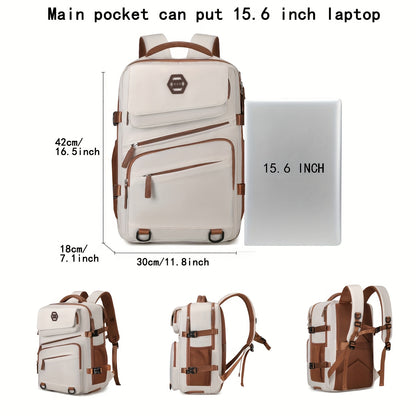 Travel Backpack, Laptop Backpack for Men and Women, University Backpack, Airline Approved Business Work Bag with Shoe Compartment, Suitable for 15.6-inch Laptop