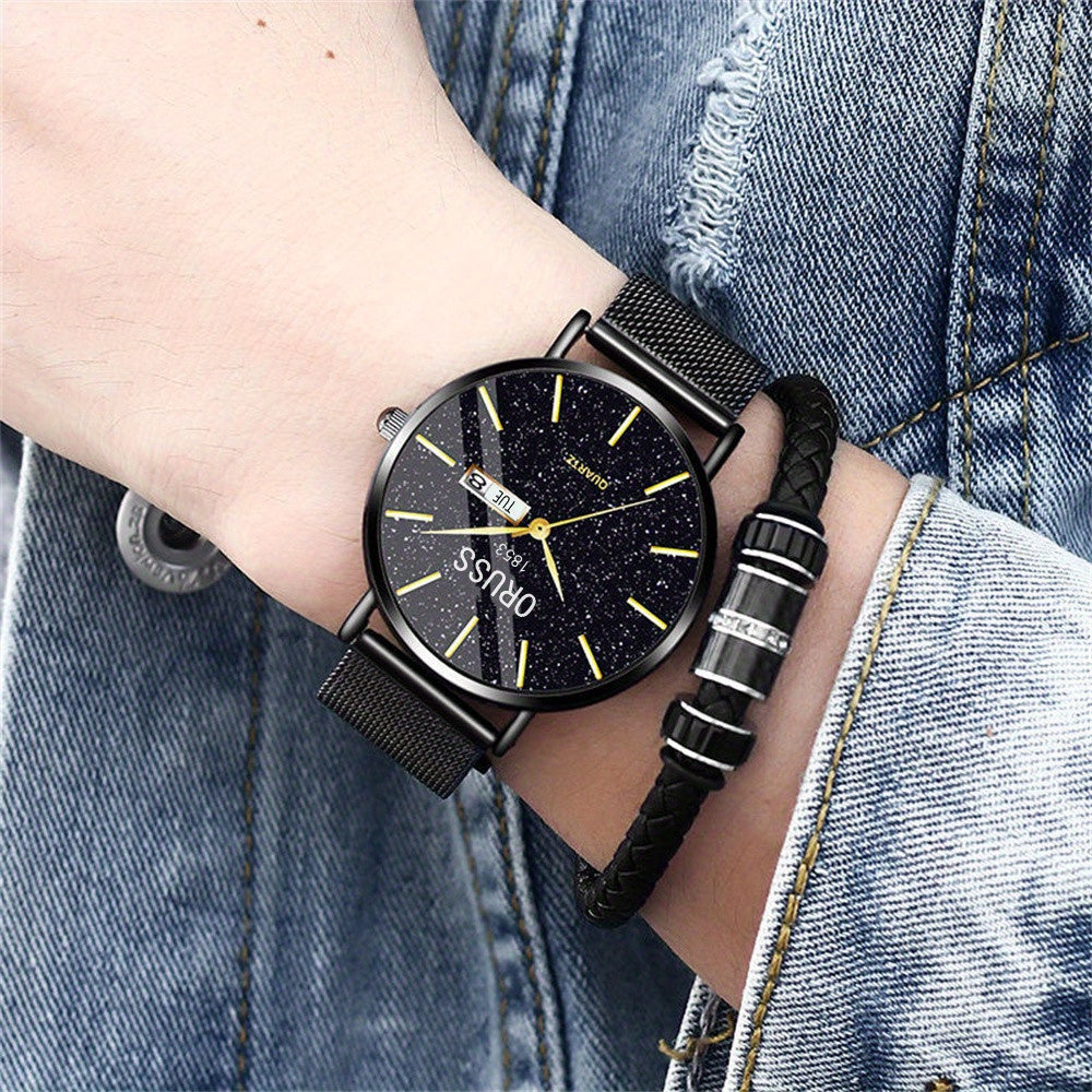 Men's Watch, Business Simple Double Calendar Cool Men's Watch