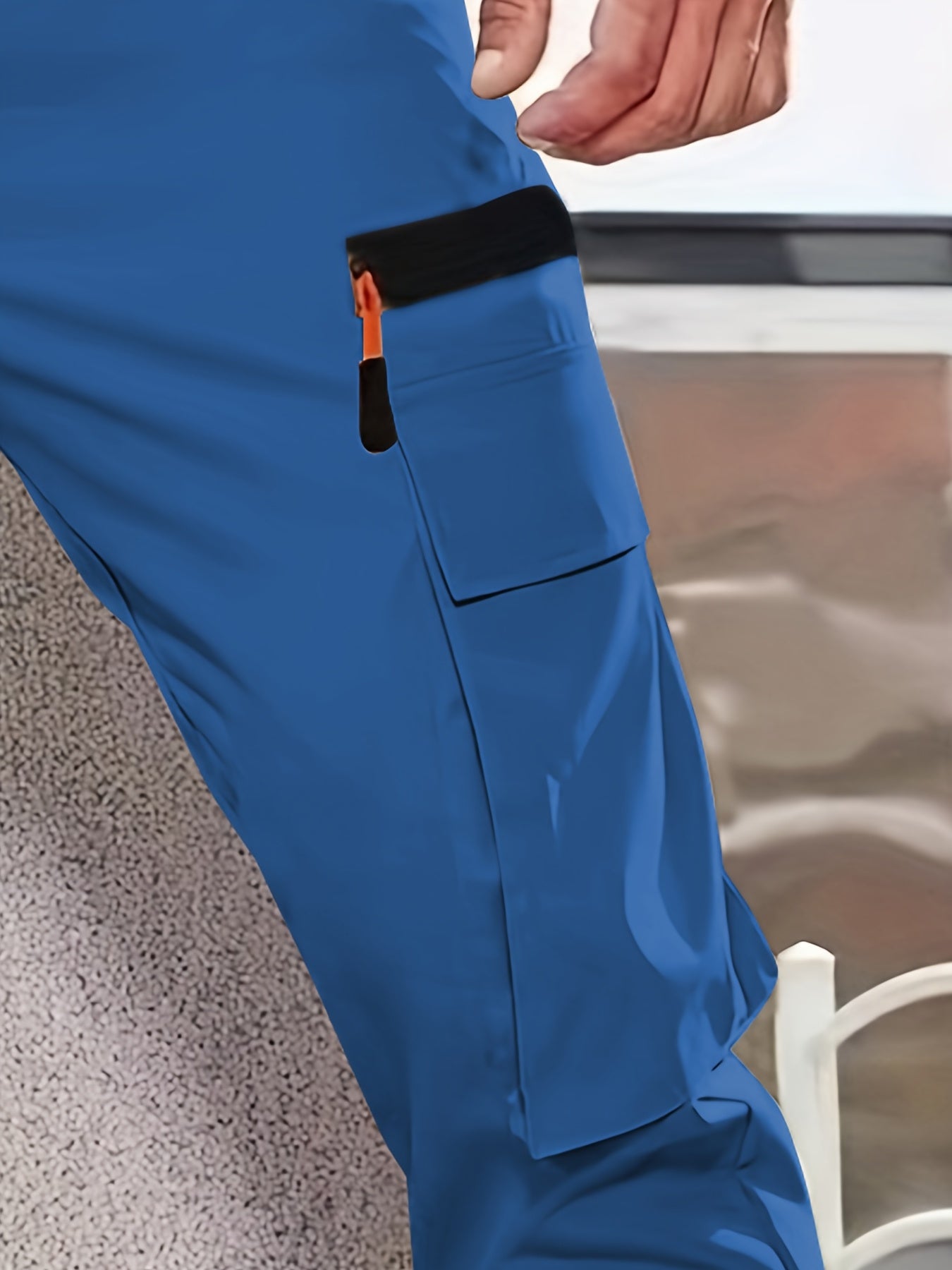 1pc Men'S Fashion Casual Cargo Pants, Solid Color Polyester Non-Stretch Fabric, All-Season Regular Fit with Multiple Pockets, Woven Straight-Leg Trousers for Sports and Leisure