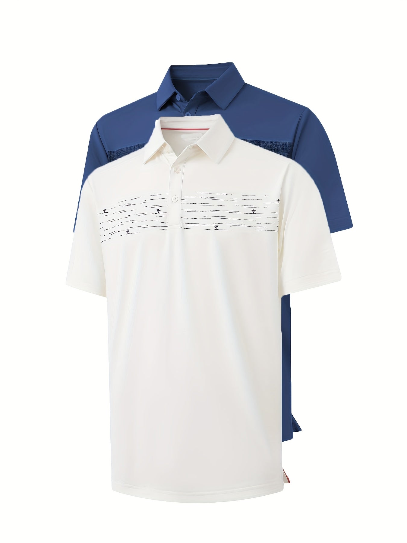 2pcs Men's Casual Shirts - Breathable, Stretch Fabric with Button Detail, Summer Wear, Men's Shirts