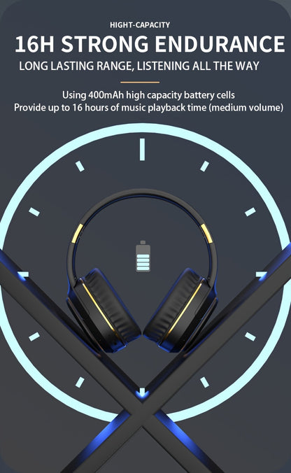 Ultra-large Capacity 400 MAh Wireless Headphones With Ambient Lighting, HIFI Sound Effects, Music All Day Long, 5.3 Chip, Low Latency, High-quality Headphones, Suitable For Travel, Business, Music, Gifts, Work, Phone Calls