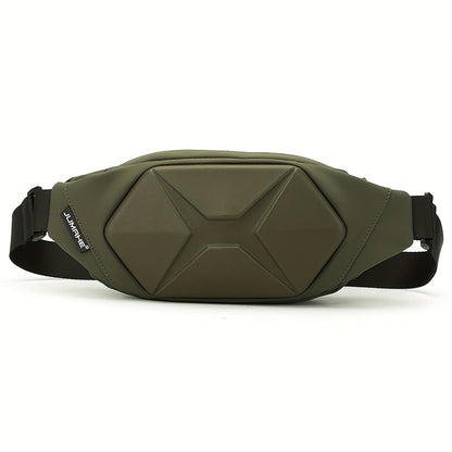 1pc Men's New Fashion Hard Shell Bag, Chest Bag Outside Crossbody Bag, Sports Bag Casual Fanny Backpack