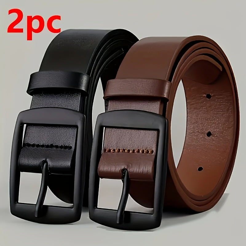 3pcs/2pcs/1pc Men'S Fashion Faux Leather Belts with Metal Pin Buckle - Stylish Designer Waist Straps for Jeans, Plus Size, Light Brown/Black/Dark Brown, Casual Wear Accessory | Stylish Waist Straps | Quality Craftsmanship