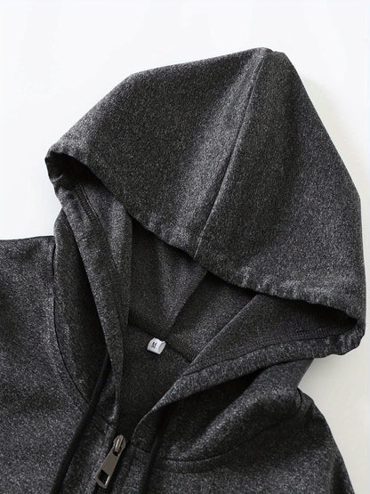 Men's Trendy Autumn-Winter Hooded Jacket Set with Calvin Print, Casual Youth Sportswear Outfit