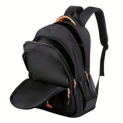 Unisex Large Capacity Travel Backpack - Durable Nylon Laptop Bag with Multiple Compartments, Business & Casual Style, Black with Green Accents, 60.96cm x 40.64cm x 8, Backpack for Travel