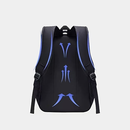 Stylish Black Nylon Backpack - Lightweight, High Quality, Large Capacity with Laptop Compartment, Adjustable Straps & Mesh Pockets for School, Travel, and Work