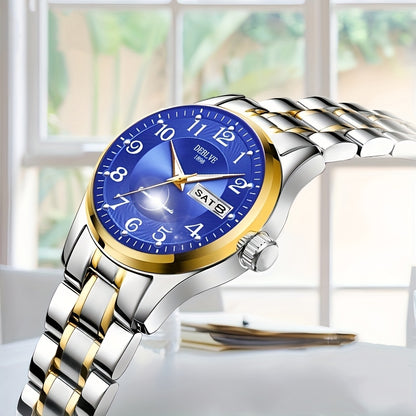 DEBLVE Women'S Watch - Glowing Face, Steel Strap, Week Calendar Display, Perfect Present for Birthdays, Celebrations, And Anniversaries