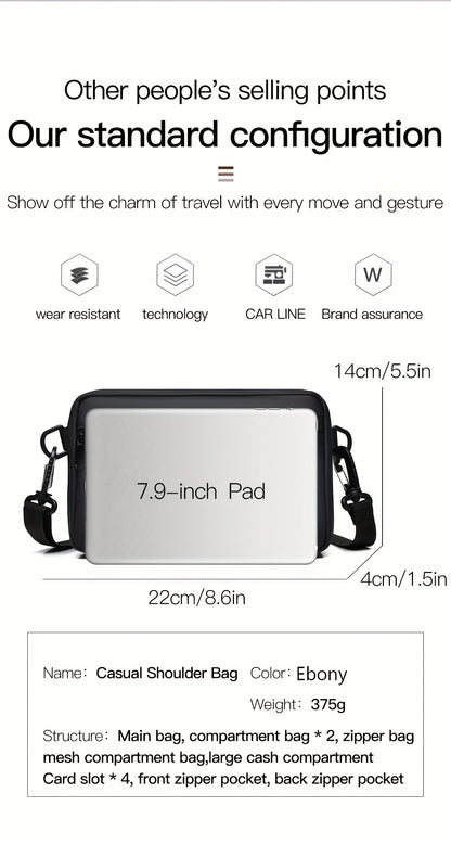 WEIXIER Unisex Fashion Messenger Bag, Shoulder Satchel with Detachable Strap, Polyester Lined, Business Briefcase for Commuting & Outdoor, Ideal Gift for Husband Or Boyfriend