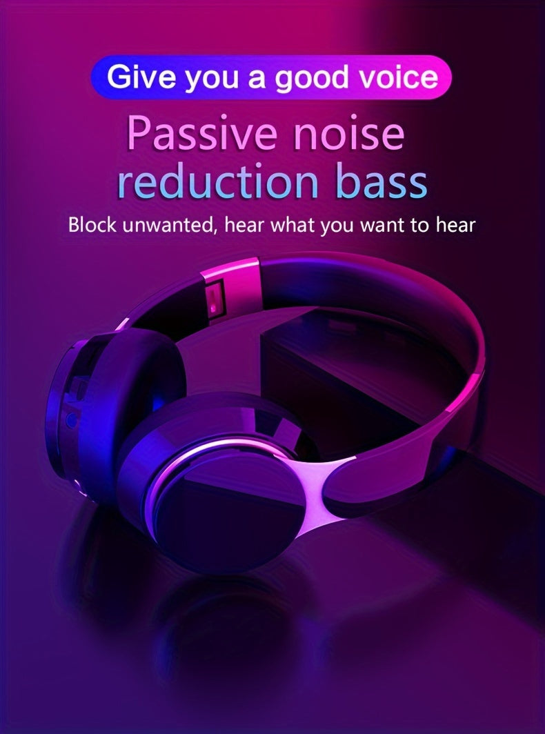 1pc Retro Style Wireless Headphones with HiFi Sound, Foldable & Portable Design, Built-in Radio, Condenser Mic, Button Control, Compatible with Cellphones, Ideal for Gaming, Exercise, Home Use - 5.3 Chip, Type-C Charging, Non