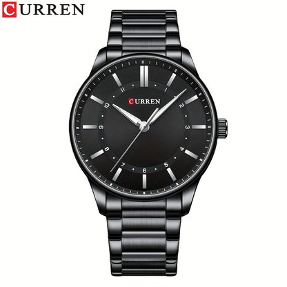 CURREN Men's Watch Gift Stainless Steel Band Simple Business Casual Watch