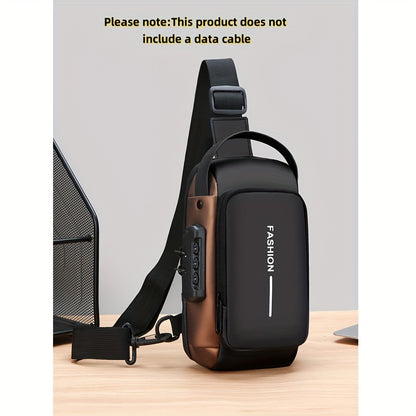 Men'S Crossbody Bag with Password Lock, Anti-Theft Chest Bag, Trendy Casual Sports Shoulder Bag, Large Capacity Crossbody Men'S Bag, Daily Commuting Shoulder Bag