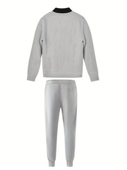 Spring and Autumn Men's Casual Sport Solid Color Suit
