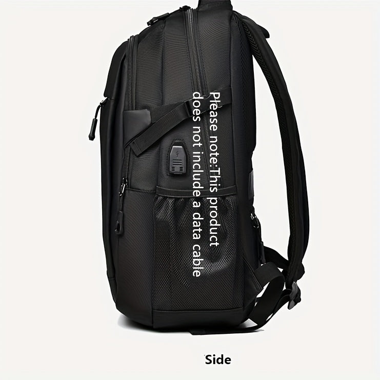 Men's Stylish Black Backpack - Multifunctional Business Laptop Bag with Adjustable Straps, Travel Compartments & Mesh Bottom for Daily Commute, Outdoor Adventures & Work, Business Backpack | Stylish Backpack | Secure Compartm