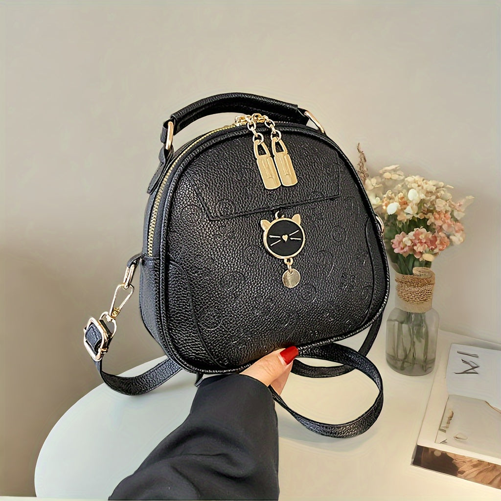 Stylish Women's Handbag - Two-Tone Red & White Design, Embossed Floral Pattern, Adjustable Crossbody Strap, Golden-Tone Hardware, Perfect for Casual Outings & Commuting, Ladies Handbags