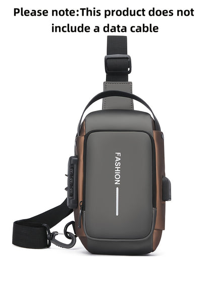 Men'S Crossbody Bag with Password Lock, Anti-Theft Chest Bag, Trendy Casual Sports Shoulder Bag, Large Capacity Crossbody Men'S Bag, Daily Commuting Shoulder Bag