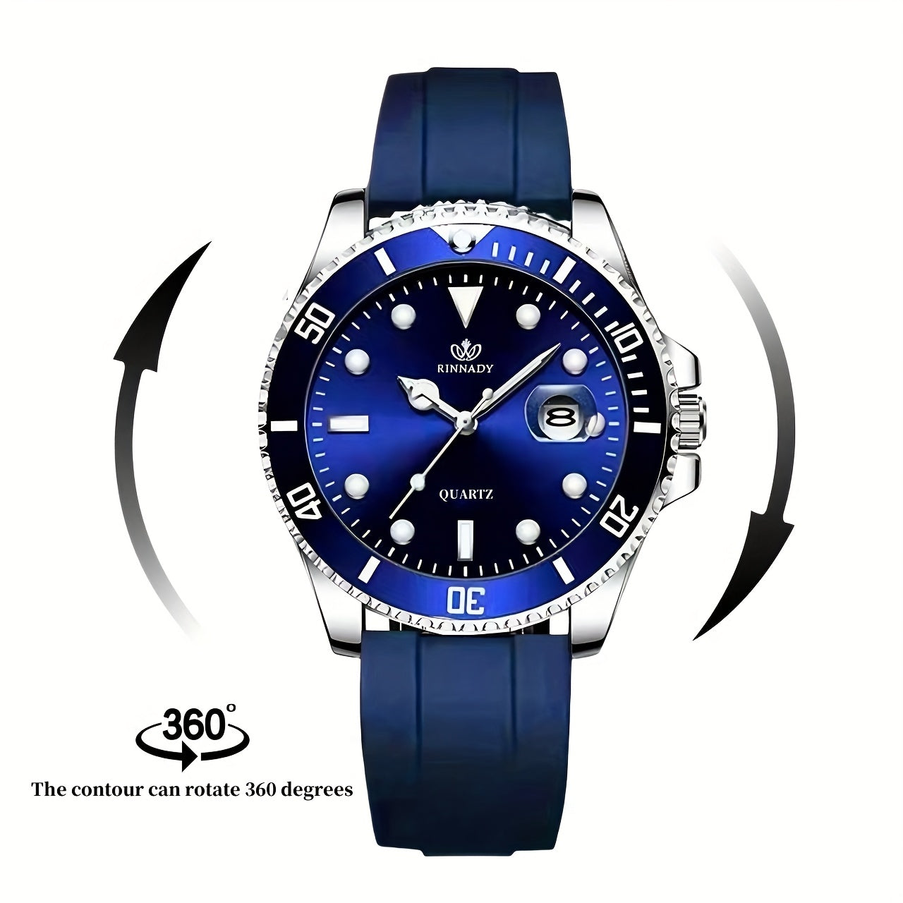 Men'S Square Dial Alloy Watch - Stylish & Durable Silicone Strap, Quartz Movement, Pointer Display, Date Feature, Ideal for Business Casual, Battery Powered (Non-Rechargeable), Everyday Watch|Stylized Dial Design|Durable Cons