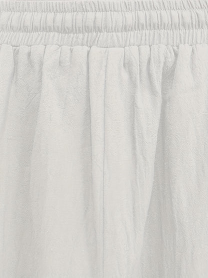 Women's Plus Size Casual Harem Pants - Solid Color White, Drawstring Waist, Knee-Length, Lightweight Polyester Blend, Spring/Summer/Fall Wear, Spring Summer Harem | Classic Harem Style | Lightweight Fabric