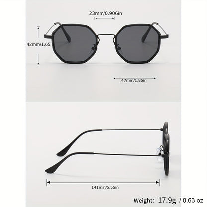 1 Pair of Men'S Geometric Copper Alloy Fashion Glasses with Red Lenses - Casual & Trendy, Ideal for, Daily Wear, and Holiday Gifts, Holiday Fashion Glasses|Sleek Metal Frame Glasses|Polycarbonate Lenses, Glasses