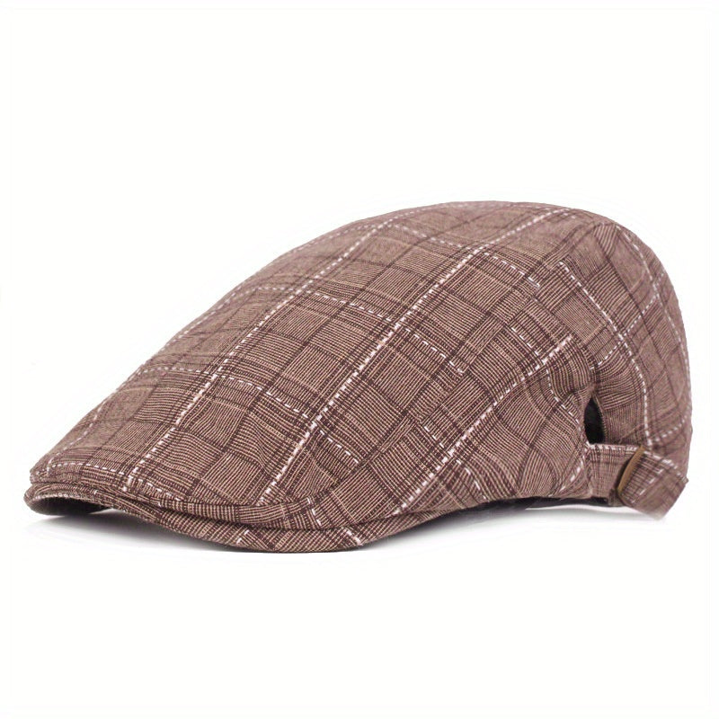 Men'S and Women'S Stylish Check Pattern Beanie Hat - Packable, Hand Washable, Autumn & Spring Fashion Cap, Autumn Fashion Cap | Check Pattern Beanie | Packable Hat