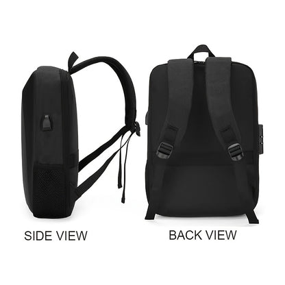 Durable Build, Business Style Laptop Backpack with Anti-Theft Design, Adjustable Shoulder Straps, Multiple Compartments, Zipper Closure & PVC Lining - Black, Secure Laptop Storage | Sleek Backpack Design | Sturdy Zipper Closu