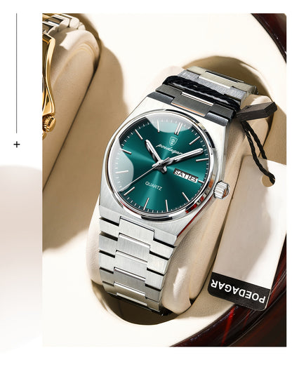 The 2025 Popular Luminous Calendar Stainless Steel Women'S Watch, a Trendy Korean Style Quartz Watch for Young People, Perfect for Casual Fashion.