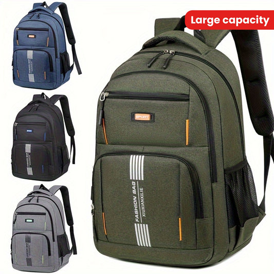 1pc Men's Large Capacity Backpack With Multiple Compartments, Stylish Travel Laptop Storage Backpack