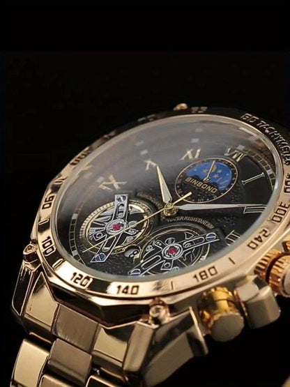 Double Tourbillon Watch Men's Hollow Mechanical Watch Multifunctional Fashion Luminous Wristwatch