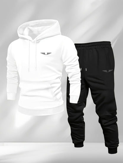 Men'S Casual Fleece-Lined Hoodie - "Sonic" Graphic Print, Loose Fit, Long Sleeve Pullover with Kangaroo Pocket, Black, Fall/Winter Streetwear, Casual Wear Hoodie|Graphic Print Hoodie|Fleece Lined Interior, Sweater Hoodie