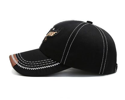 Unisex Fashion Cool 3D Eagle Embroidered Baseball Hat, Adjustable Sun Protection Casual Sports Sun Hat For Women & Men