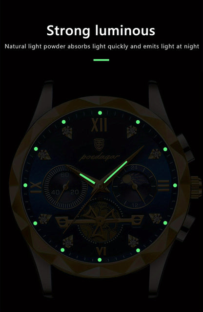 New Luxury Brand Waterproof Stainless Steel Women's And Men's Waterproof Watch, Leisure And Business Multifunctional Chronograph, Best Men's And Women's Gift Watch