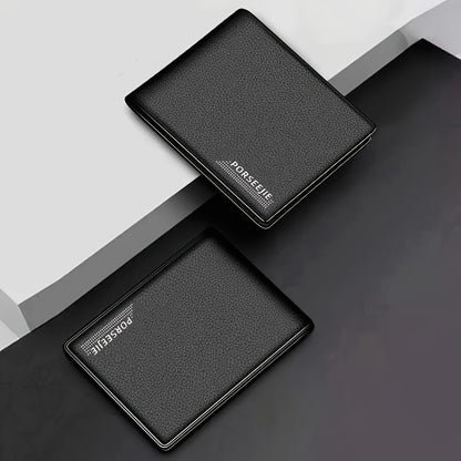 Men's PU Leather Wallet with Coin Pouch, Casual Style, Large Capacity, Ideal for Travel and Gifts - 1 Piece