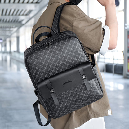 Men's Business Casual Commuter Backpack - Multi-Pocket Convertible Shoulder Bag with Suitcase Attachment, Sleek Minimalist Design for Work Travel & Daily Use, Travel Bag