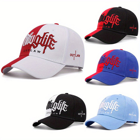 Outlaw Embroidered Unisex Baseball Cap, 100% Polyester, Adjustable Buckle Closure, Packable, Woven, Holiday Theme, Fitted for Graduation - Mixed Color