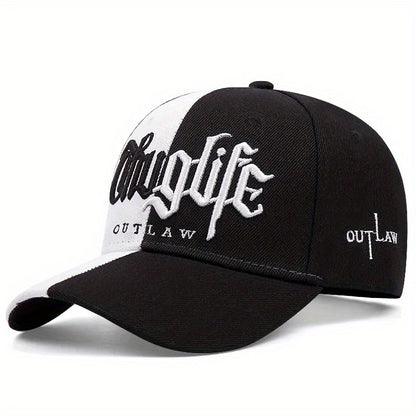 Outlaw Embroidered Unisex Baseball Cap, 100% Polyester, Adjustable Buckle Closure, Packable, Woven, Holiday Theme, Fitted for Graduation - Mixed Color