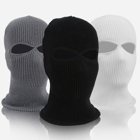 Men's Fleece-Lined Winter Balaclava - Windproof, Thermal Ski Mask with Dual Holes for Outdoor Sports