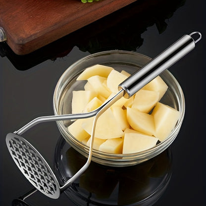 Stainless Steel Potato Ricer Masher - ձեռքով ձեռքի խոհանոցային մամլիչ գործիք բանջարեղենի, մրգերի, չլիցքավորված խոհանոցային սպասքի համար. տնային և դպրոցական պարագաների դիմացկուն բազմաֆունկցիոնալ ջարդիչ