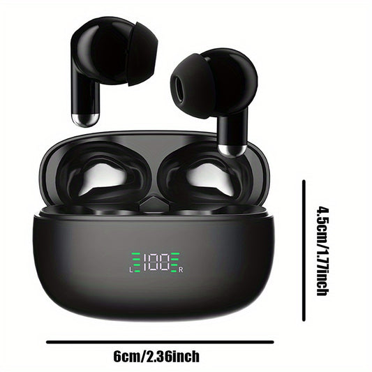 ANKRIYUL Wireless 5.3 Wireless Sport Earbuds, TWS Stereo with LED Digital Display, Touch Control, 10W Max Power, USB-C Charging, Protective Case for Phone, Black, Active Lifestyle Audio, Modern Headphones, Durable Headphones