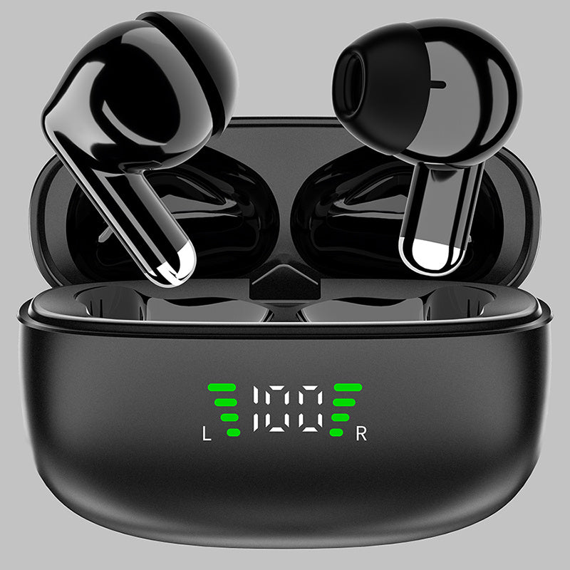 ANKRIYUL Wireless 5.3 Wireless Sport Earbuds, TWS Stereo with LED Digital Display, Touch Control, 10W Max Power, USB-C Charging, Protective Case for Phone, Black, Active Lifestyle Audio, Modern Headphones, Durable Headphones