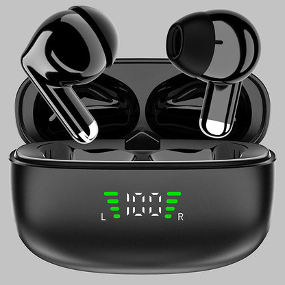 ANKRIYUL Wireless 5.3 Wireless Sport Earbuds, TWS Stereo with LED Digital Display, Touch Control, 10W Max Power, USB-C Charging, Protective Case for Phone, Black, Active Lifestyle Audio, Modern Headphones, Durable Headphones
