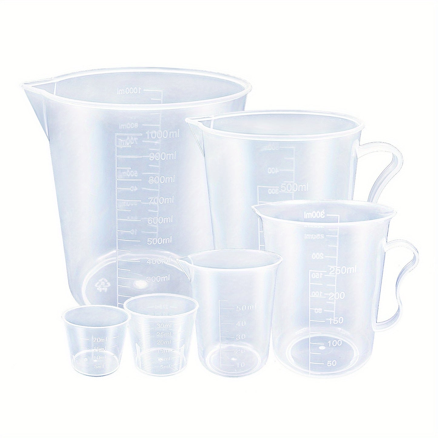 6pcs Measuring Cup Set - Durable, Easy-Pour Plastic Liquid Measuring Cups - Multipurpose Kitchen Utensils for Accurate Baking & Cooking Measurements - Essential Cooking Tools for Home Chefs