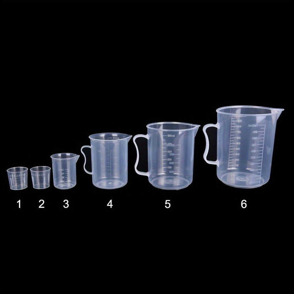 6pcs Measuring Cup Set - Durable, Easy-Pour Plastic Liquid Measuring Cups - Multipurpose Kitchen Utensils for Accurate Baking & Cooking Measurements - Essential Cooking Tools for Home Chefs