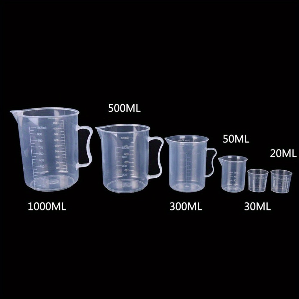 6pcs Measuring Cup Set - Durable, Easy-Pour Plastic Liquid Measuring Cups - Multipurpose Kitchen Utensils for Accurate Baking & Cooking Measurements - Essential Cooking Tools for Home Chefs