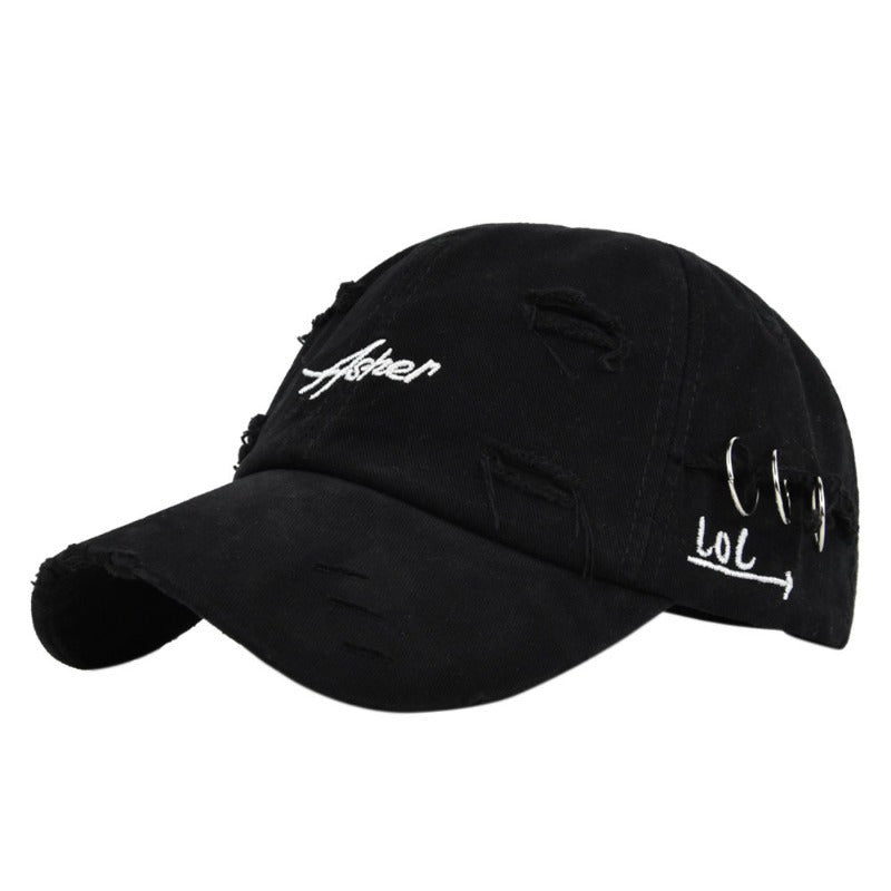 1pc of Retro Torn Baseball Cap, Faded And Worn Dad Hats with Letter Embroidery, Unisex Hip Hop Sun Hats Suitable for Both Women And Men.
