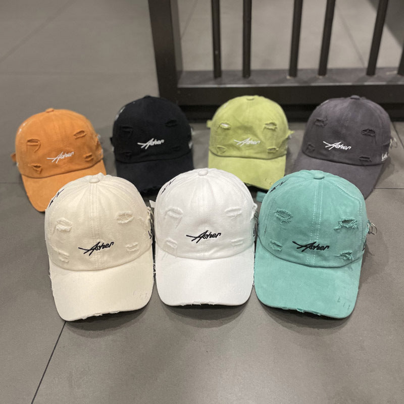 1pc of Retro Torn Baseball Cap, Faded And Worn Dad Hats with Letter Embroidery, Unisex Hip Hop Sun Hats Suitable for Both Women And Men.