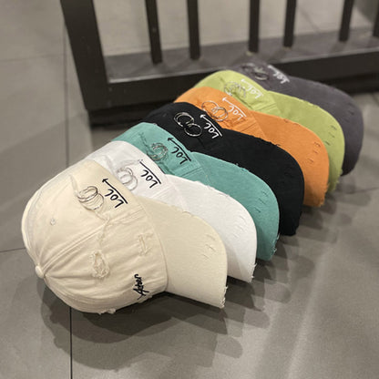 1pc of Retro Torn Baseball Cap, Faded And Worn Dad Hats with Letter Embroidery, Unisex Hip Hop Sun Hats Suitable for Both Women And Men.