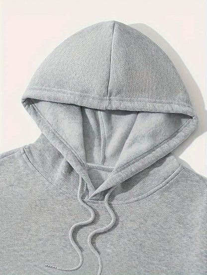 Durable Fabric, Men's Casual Sporty Hoodie and Jogger Set - Trendy Geometric Print, Blue and Black, Polyester Blend, Machine Washable, Perfect for Fall/Winter
